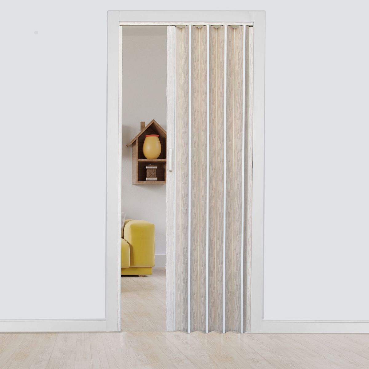 HOGGAN - Puerta Plegable Saturno PVC 90 x 200 cm Castaño