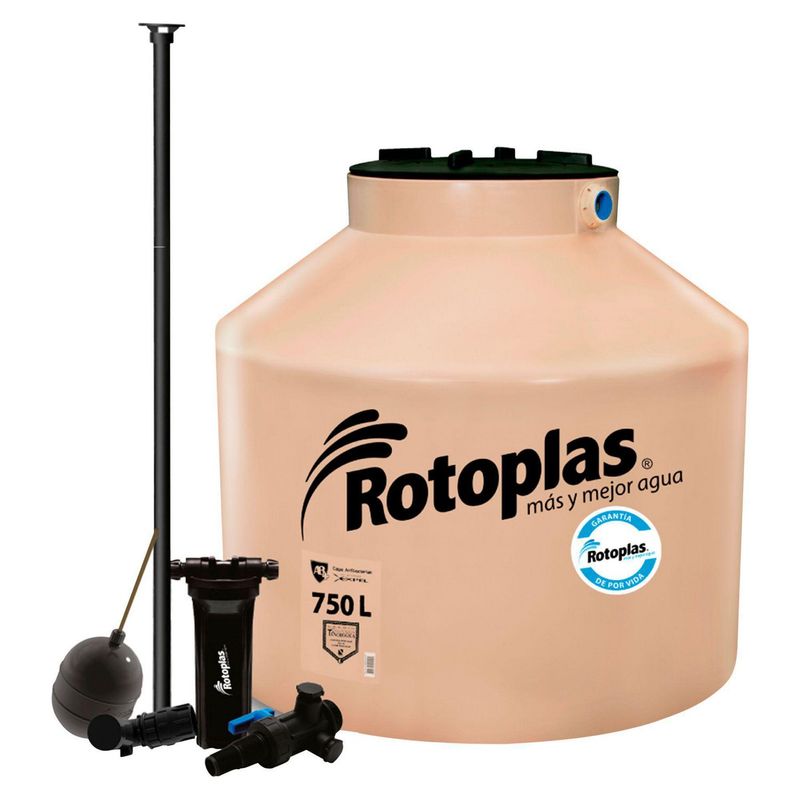 ROTOPLAS - Tanque de agua Arena Rotoplas 750 L + Accesorios