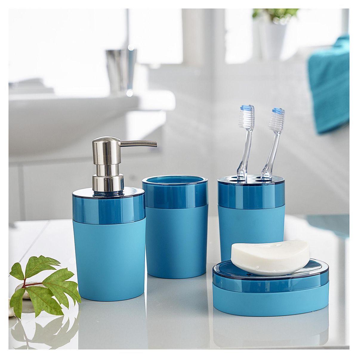 JUST HOME COLLECTION - Vaso para Baño Plástico Rubber Turquesa