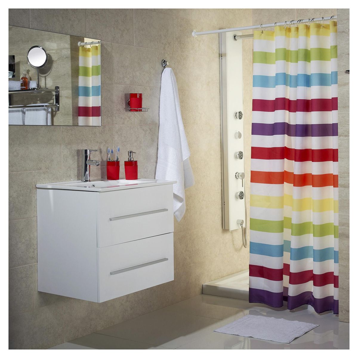 JUST HOME COLLECTION - Vaso para Baño Plástico Rubber Rojo