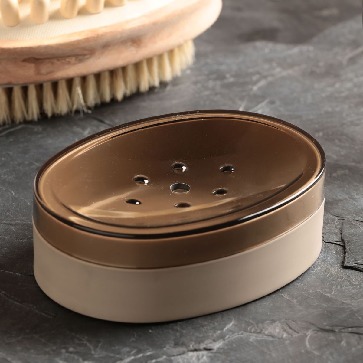 JUST HOME COLLECTION - Jabonera Plástica Taupe