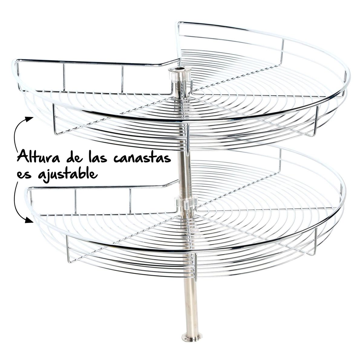 JUST HOME COLLECTION - Canastilla con giro Plateada