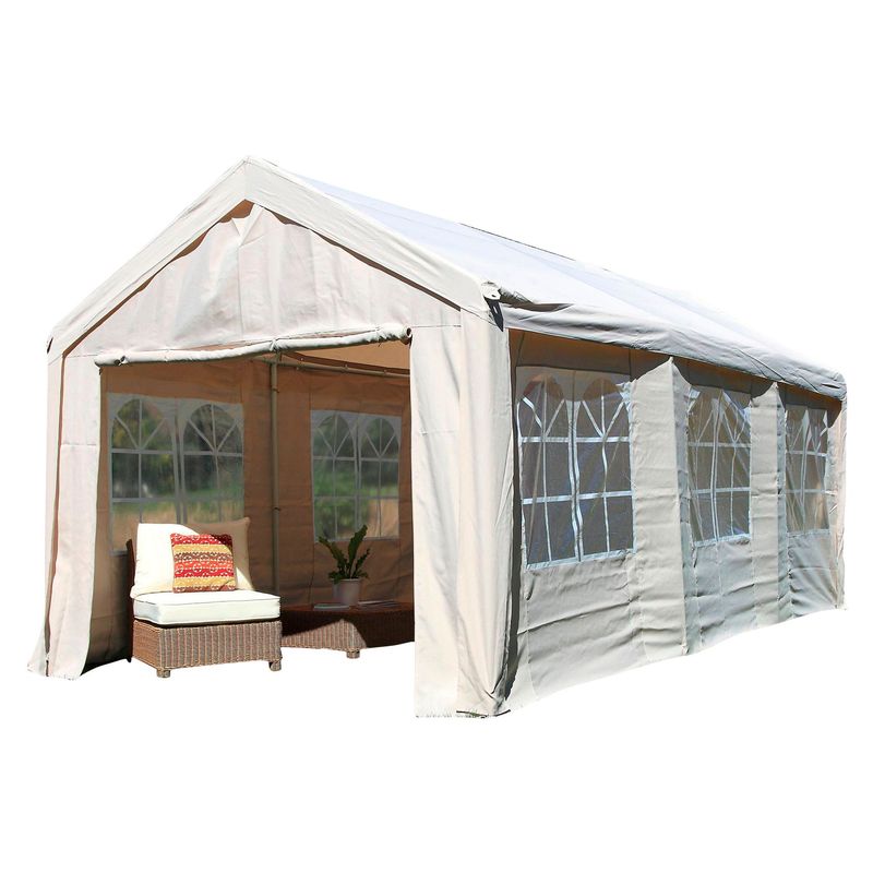 JUST HOME COLLECTION - Toldo Armable Metal Beige 3X6 M