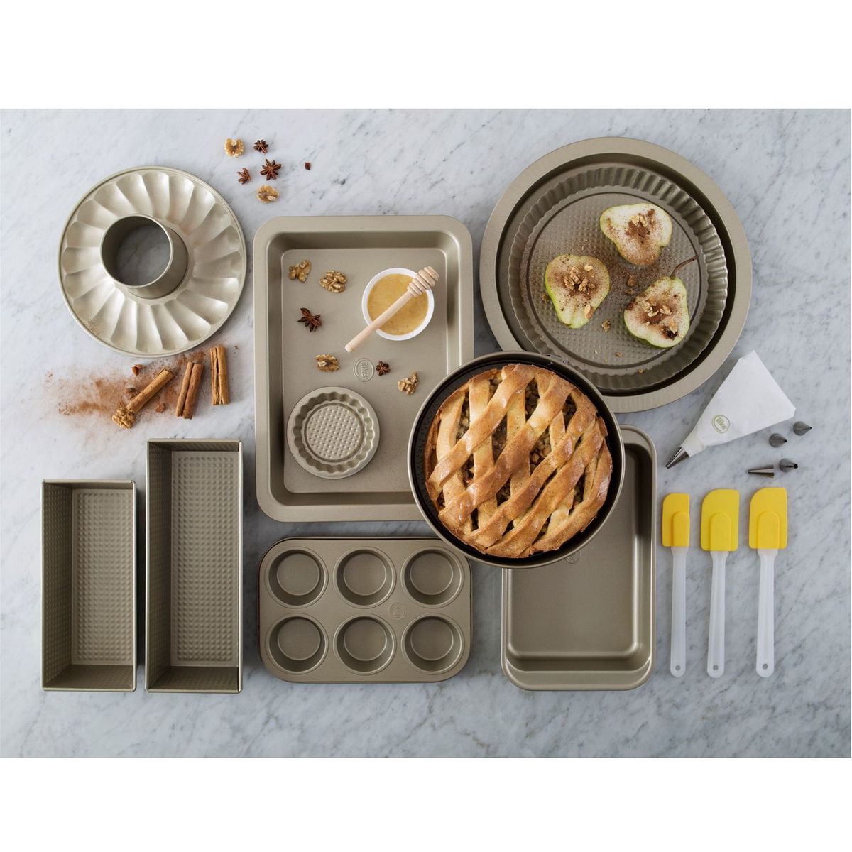 ILKO - Molde Kuchen Antiadherente 28 cm Gold