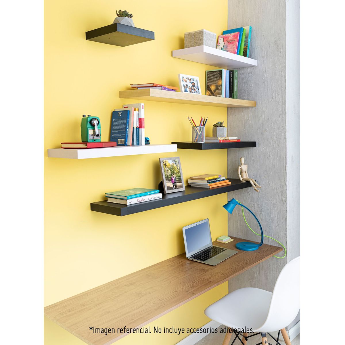 GENERICO - Repisa Flotante Natural 23.5x23.5cm