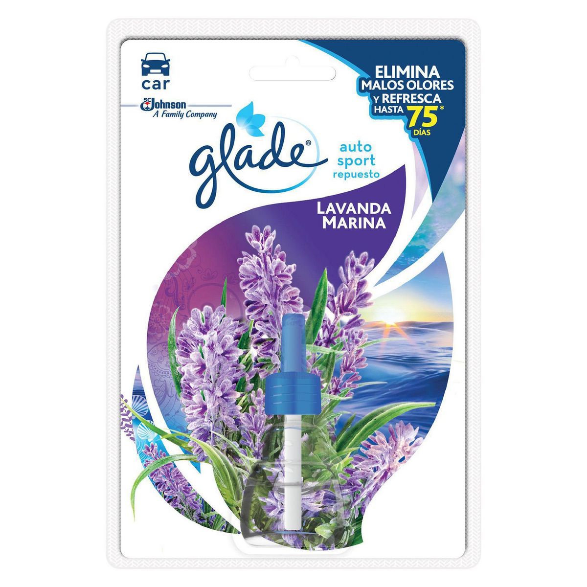 GLADE - Repuesto Aromatizante Glade Líquido Auto Sport Aroma Lavanda