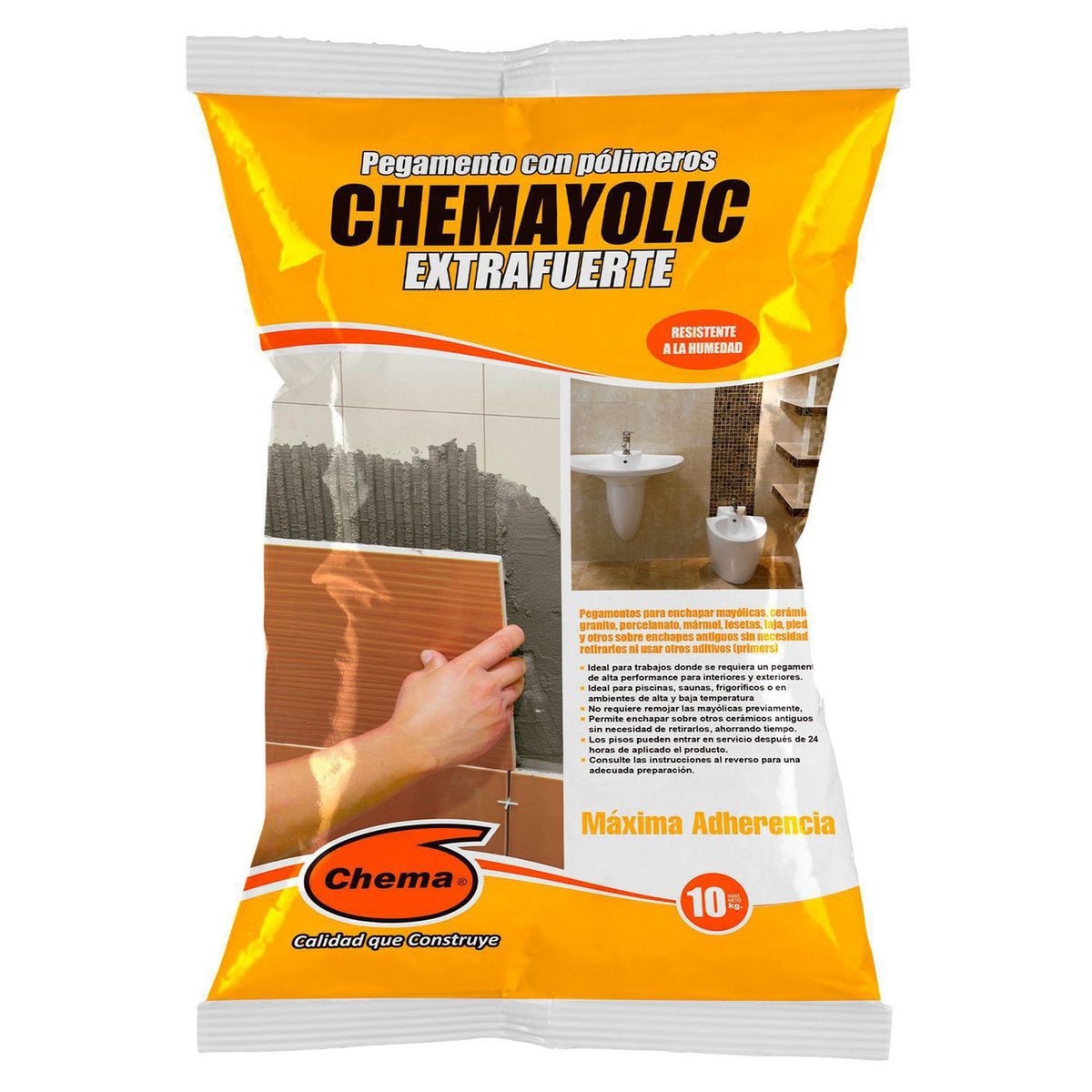 CHEMA - Pegamento en Polvo Chemayolic Gris Extrafuerte 10kg