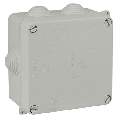 Caja de paso 100x100x45mm con conos Solera PVC