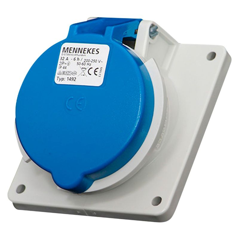 MENNEKES - Toma Empotrable 32A 2P/T250V AZ 6H IP 44