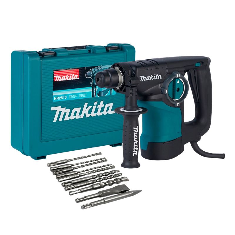 MAKITA - Rotomartillo SDS Plus Eléctrico Makita 800W + 17 Accesorios 