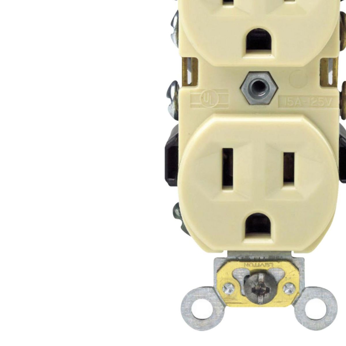 LEVITON - Tomacorriente Leviton doble Empotrable L/T COM 15A-125V Marfil