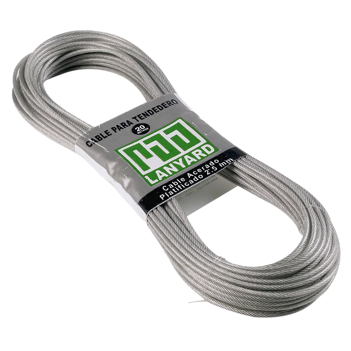 GENERICO - Cable de Acero Plastificado para Tendedero 2.5 mm x 10 m