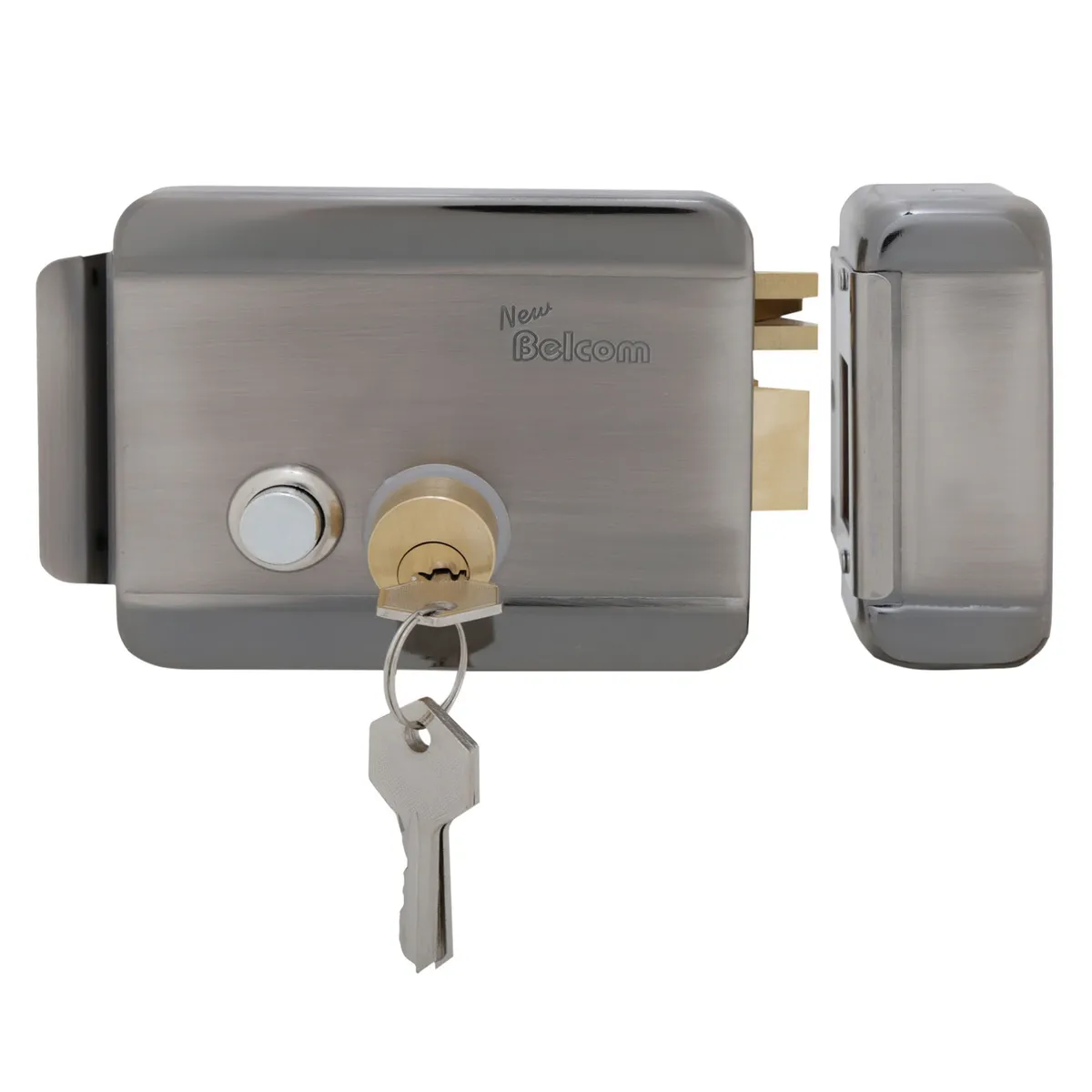 BELCOM - Cerradura Eléctrica 12V con Botón Belcom