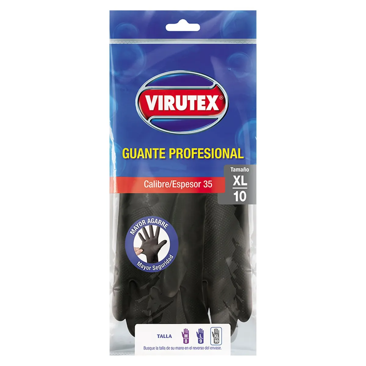 VIRUTEX - Guante Tradicional Calibre 35 Talla XL  - Negro