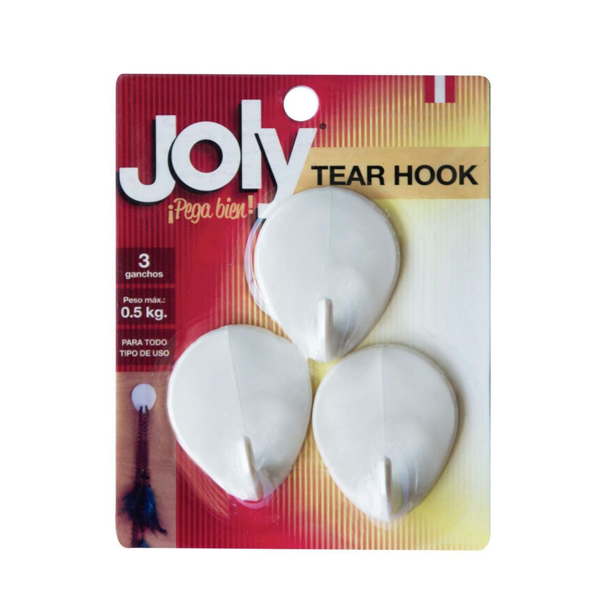 JOLY - Set 3 Ganchos Adhesivos 5x4.3x2cm