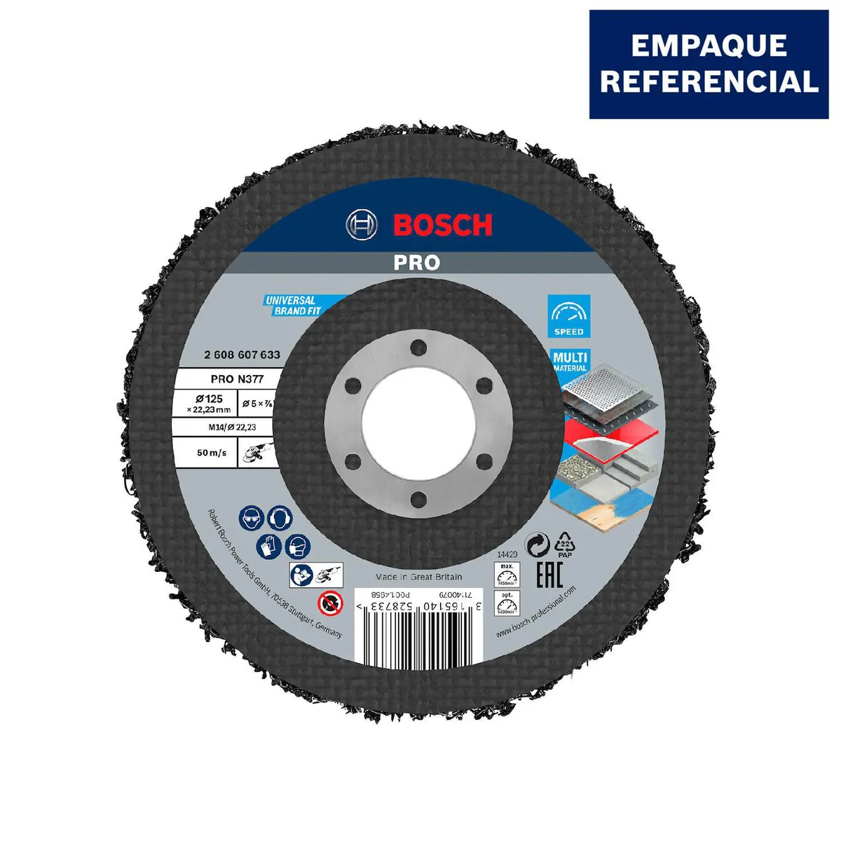 BOSCH - Disco de Limpieza para metal 5" para Amoladora Bosch