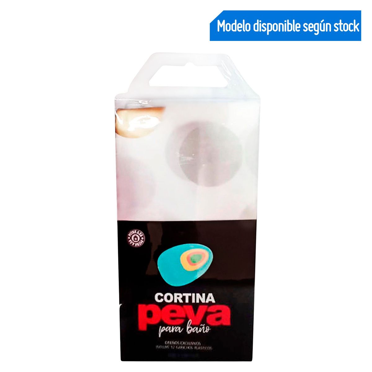 DOS POR MEDIO - Cortina de Baño Peva Bolas Negras y Gris 180x180cm