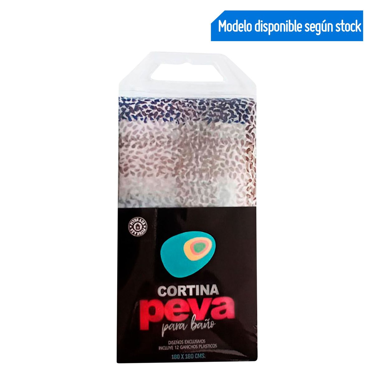 DOS POR MEDIO - Cortina de Baño Peva Cuadrado Azul y Verde 180x180cm