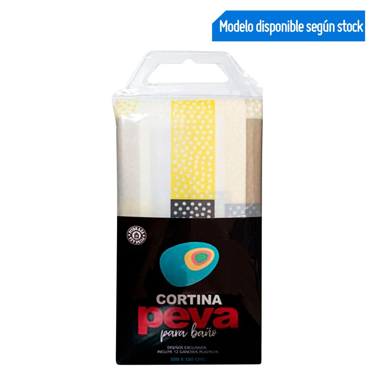 DOS POR MEDIO - Cortina de Baño Peva Rayas Naranja 180x180cm