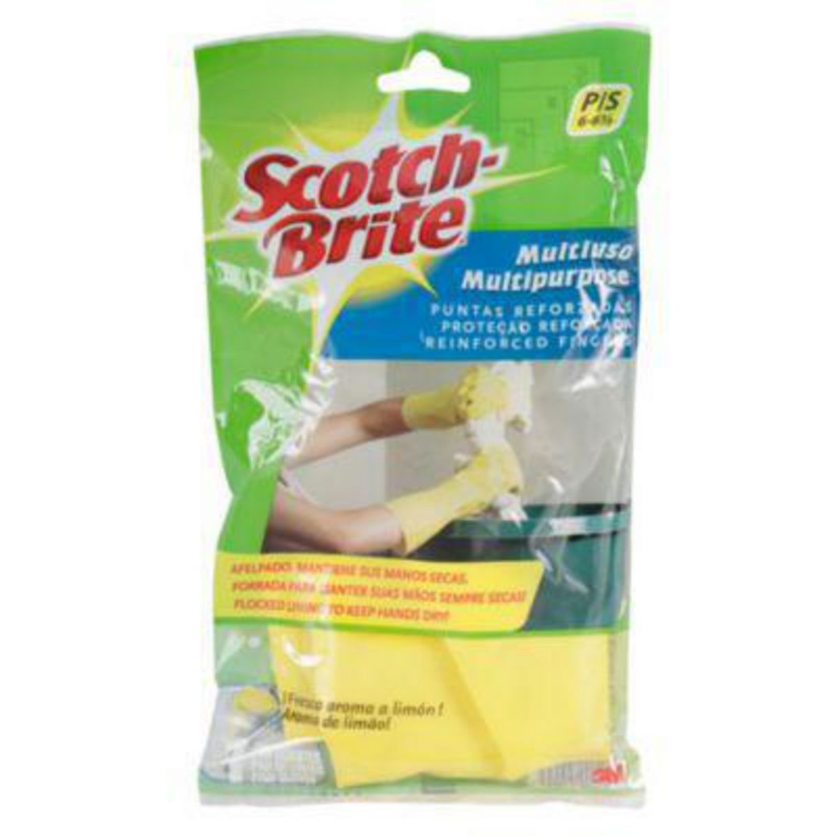 SCOTCH BRITE - Guantes de Látex Multiuso Talla S - Amarillo