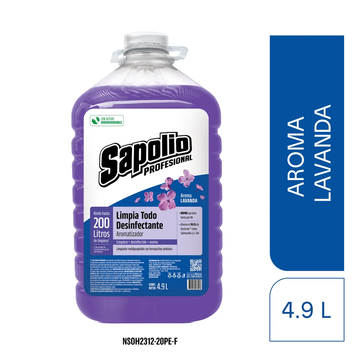 SAPOLIO - Limpiatodo Sapolio Lavanda 4.9L