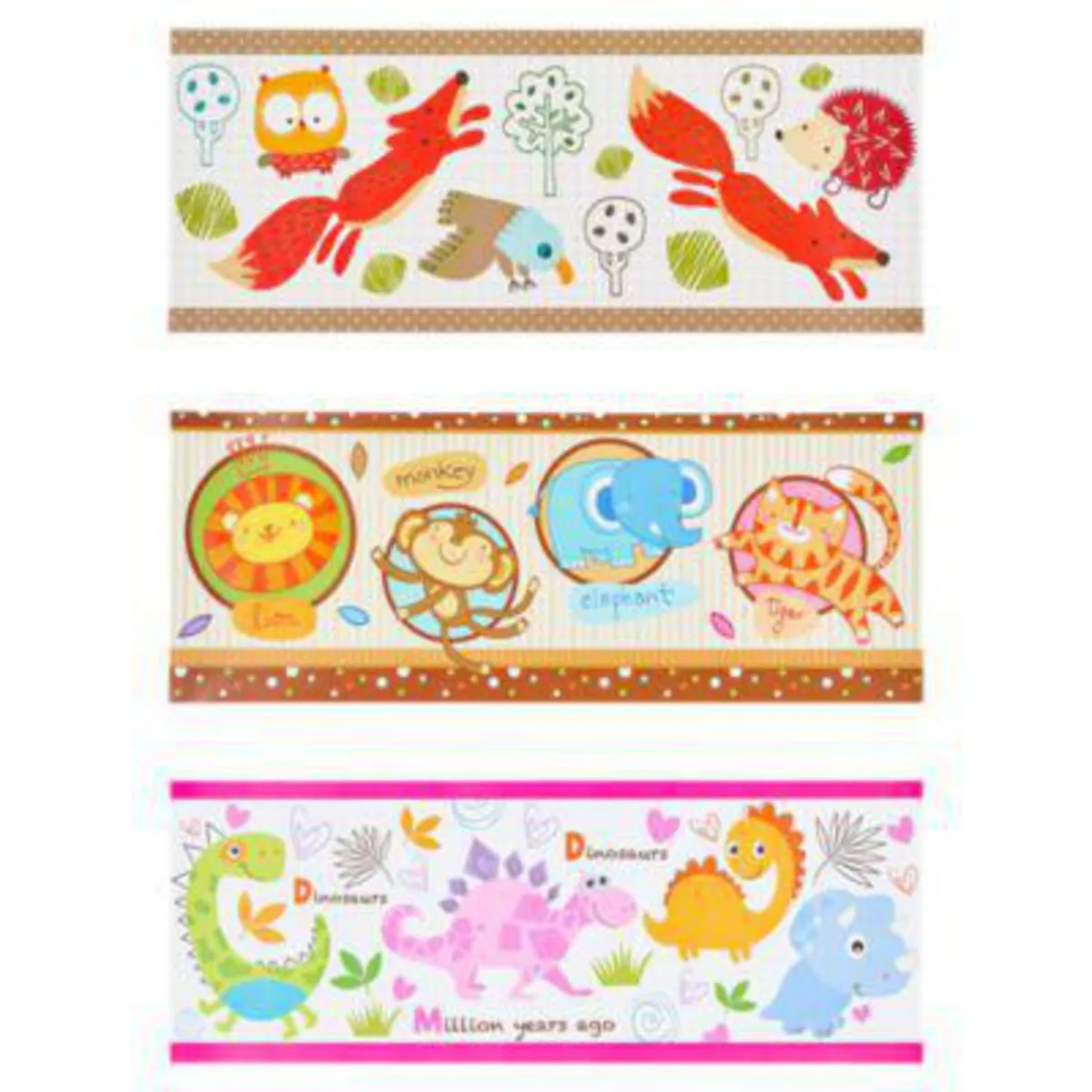 DOS POR MEDIO - Cenefa Autoadhesiva x3 Piezas 15x41cm Diseño Surtido