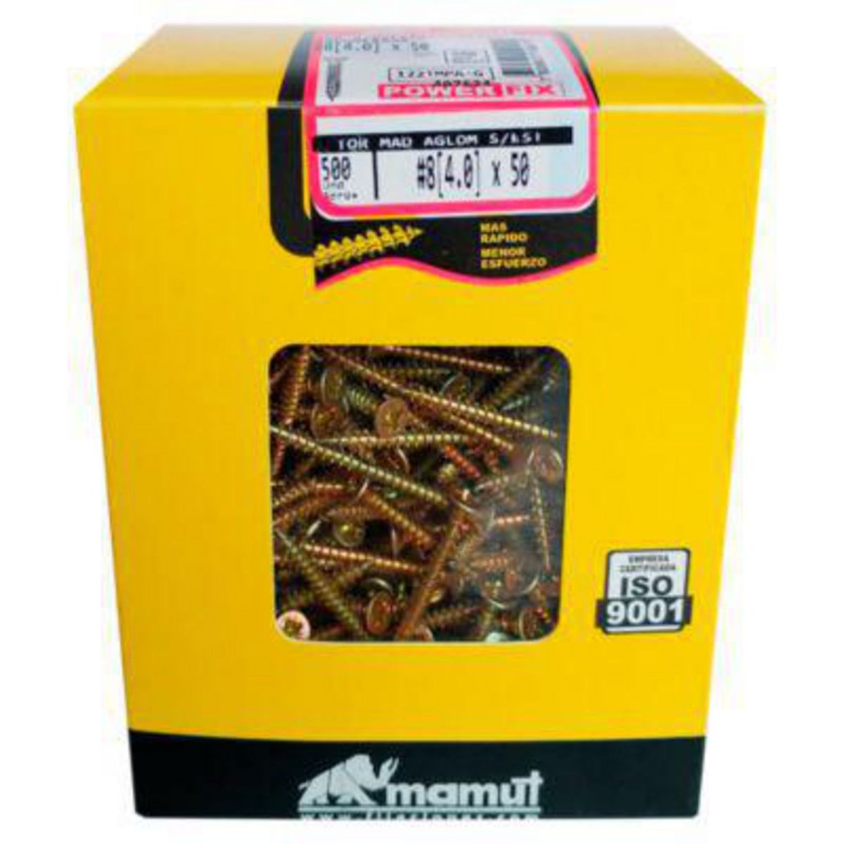 POWERFIX - Tornillo para Madera 4x50 mm x 500 unid