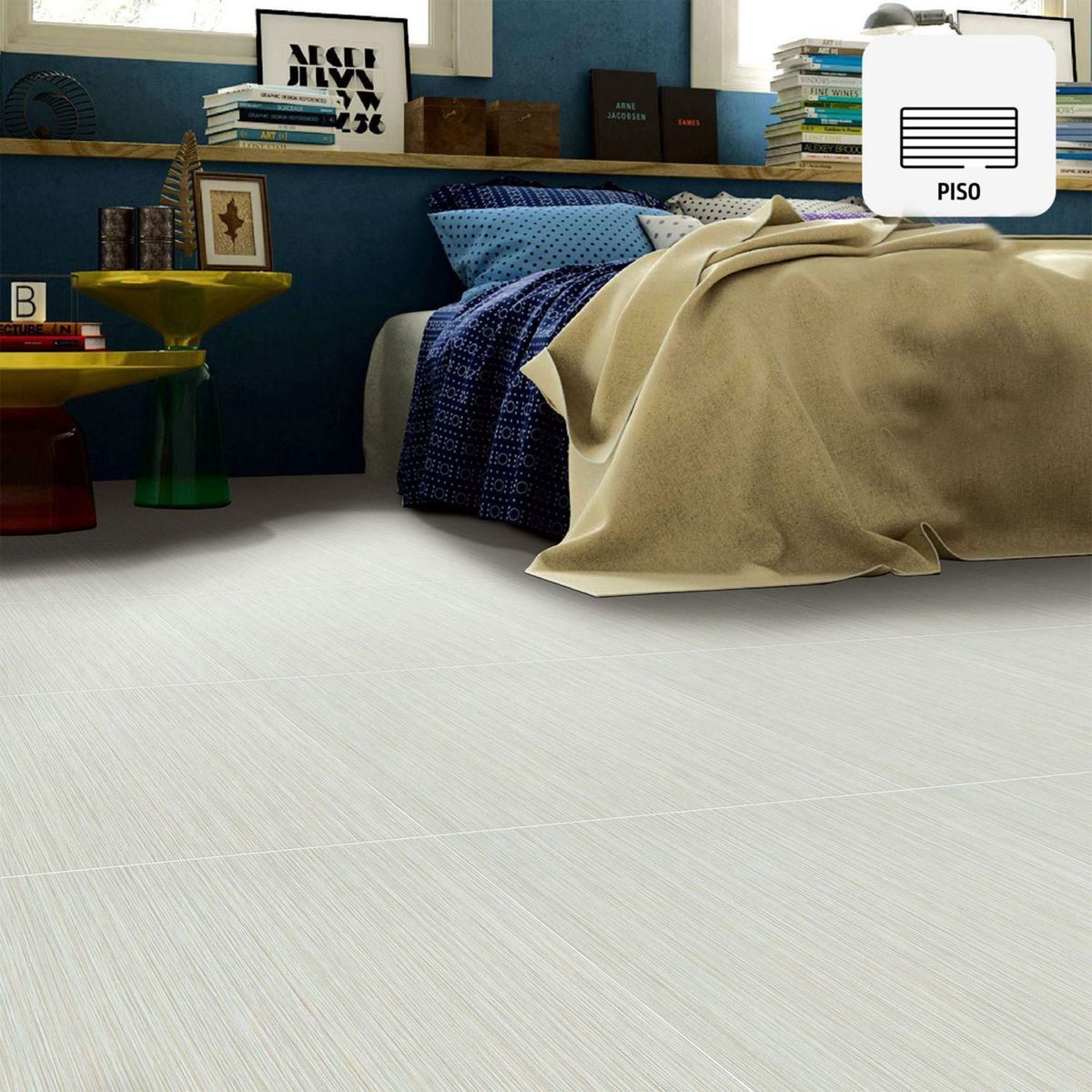 HOLZTEK - Porcelanato Gris Cementicio 60X60cm 1.44m2 Piedra Trazada