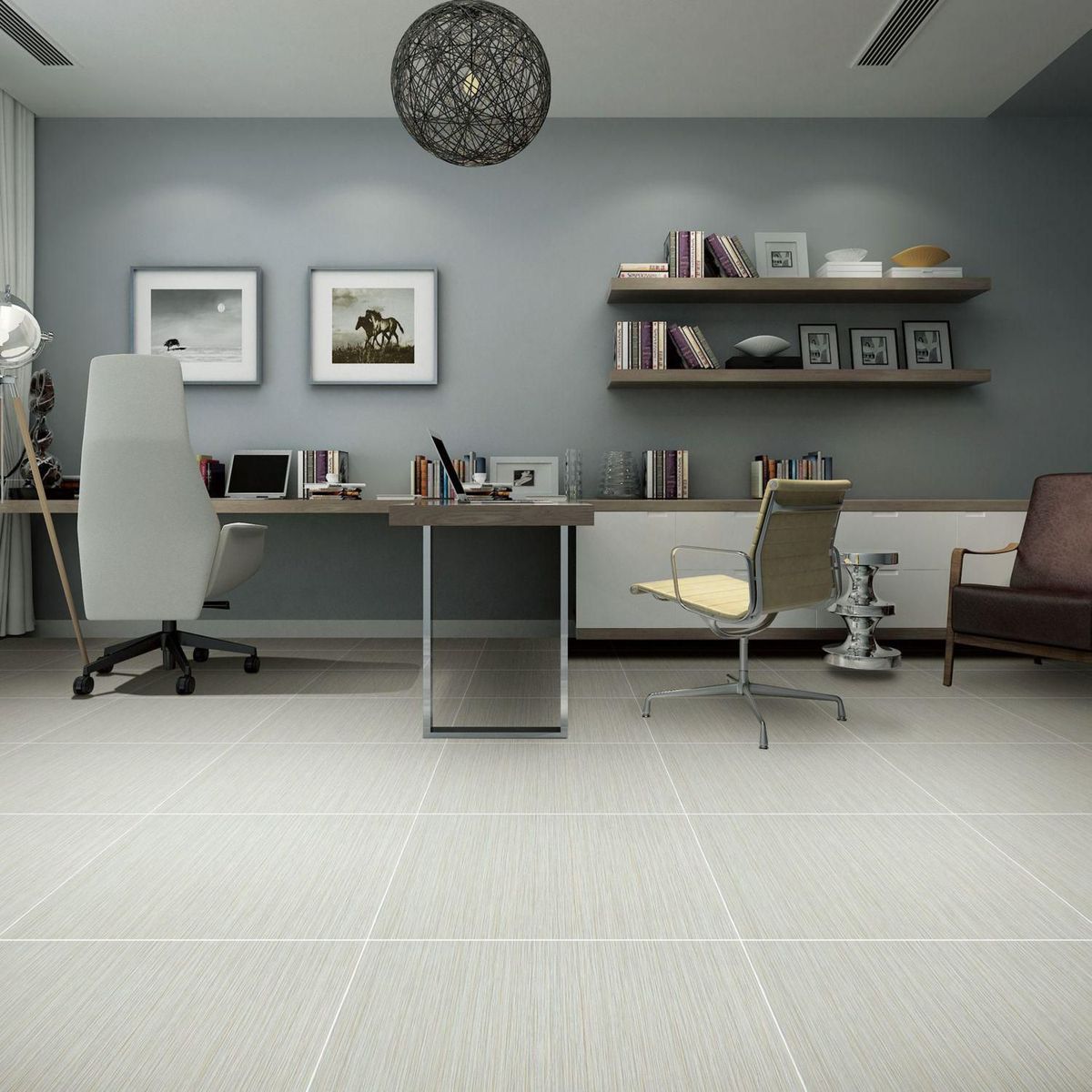 HOLZTEK - Porcelanato Gris Cementicio 60X60cm 1.44m2 Piedra Trazada