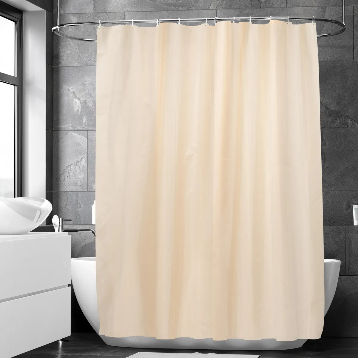 CASA BONITA - Cortina de Baño Beige 180x180cm