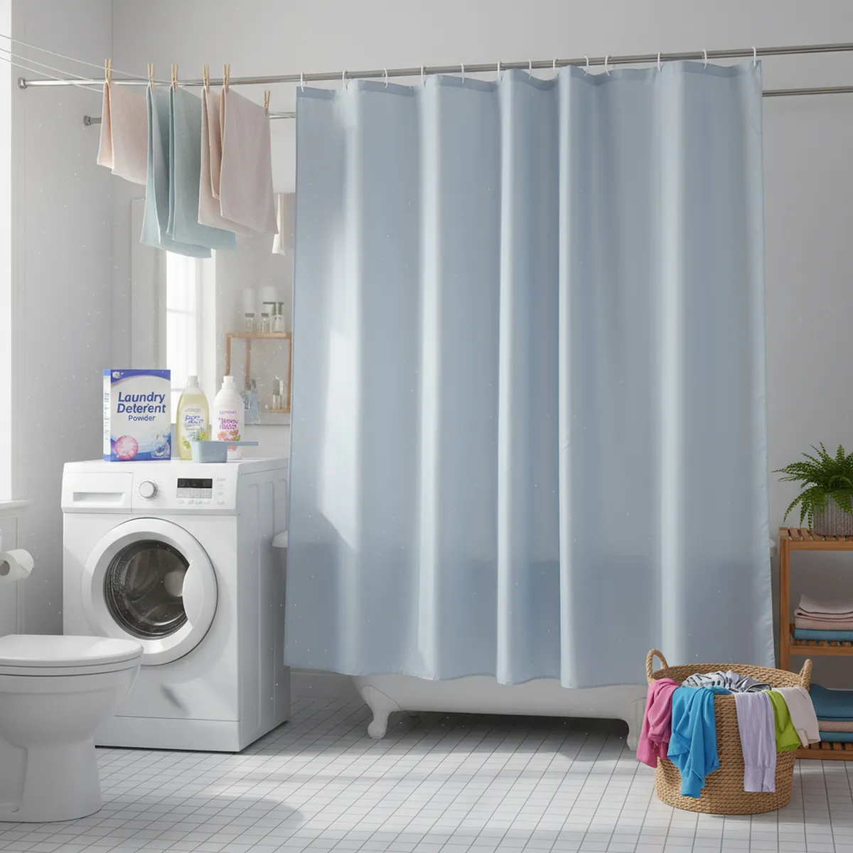 CASA BONITA - Cortina de Baño Gris 180x180xm