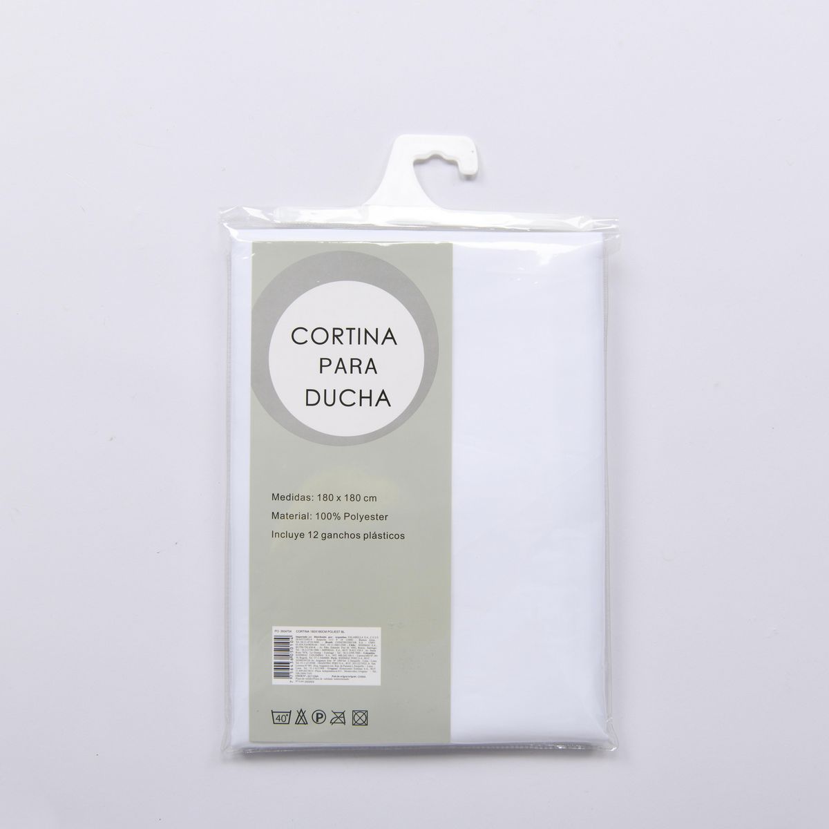 CASA BONITA - Cortina de Baño Blanca 180x180cm