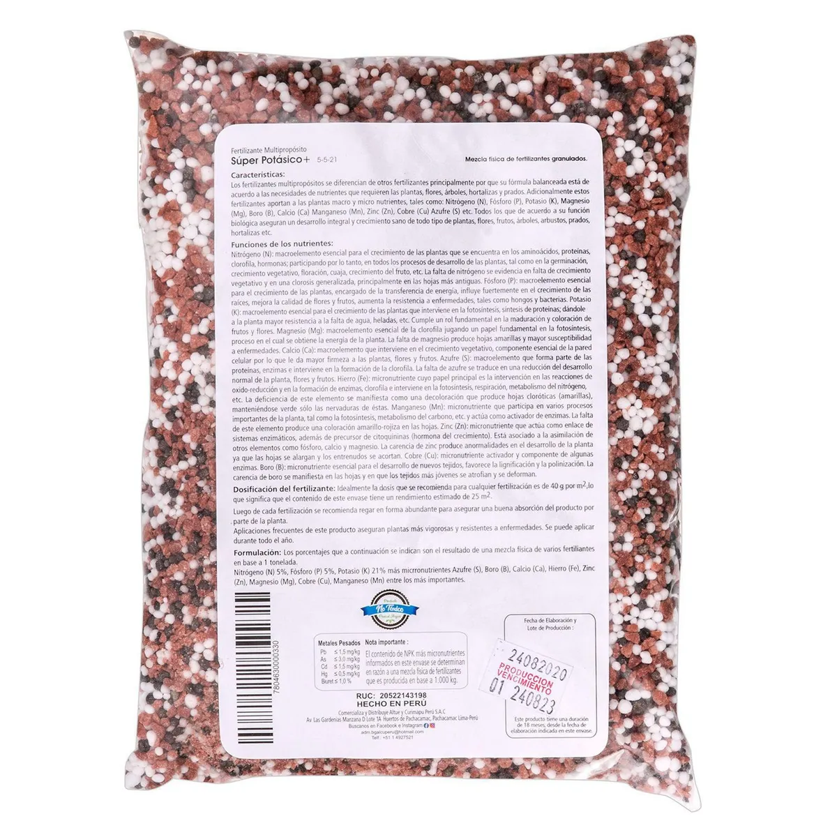 CM - Fertilizante Super Potasio 1kg Nitrógeno, fosforo y potasio 16.5 cm24 cm6 cm
