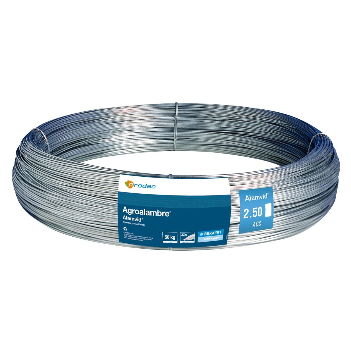PRODAC - Alambre Galvanizado Zincopro N°12x50kg por Rollo
