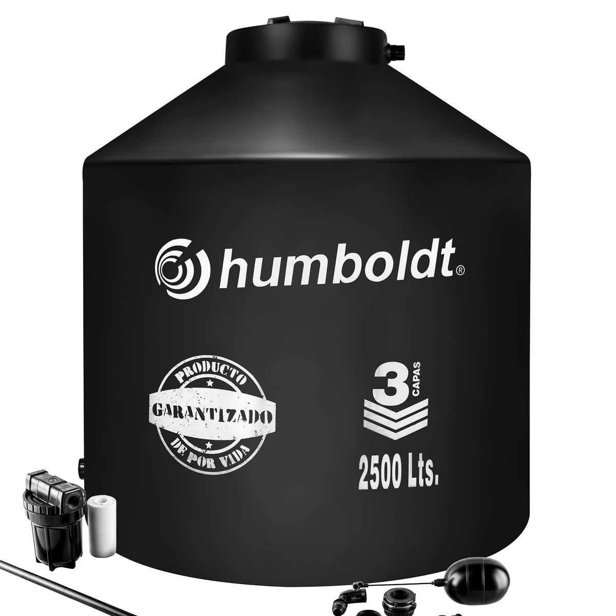 HUMBOLDT - Tanque de Agua Negro Humboldt 2500 L + Accesorios