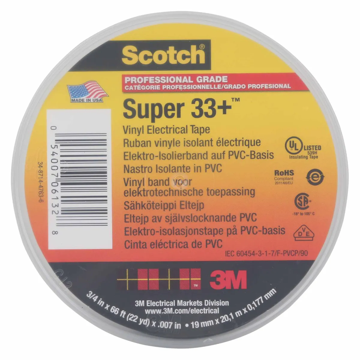 3M - Cinta aislante Scotch Súper 33