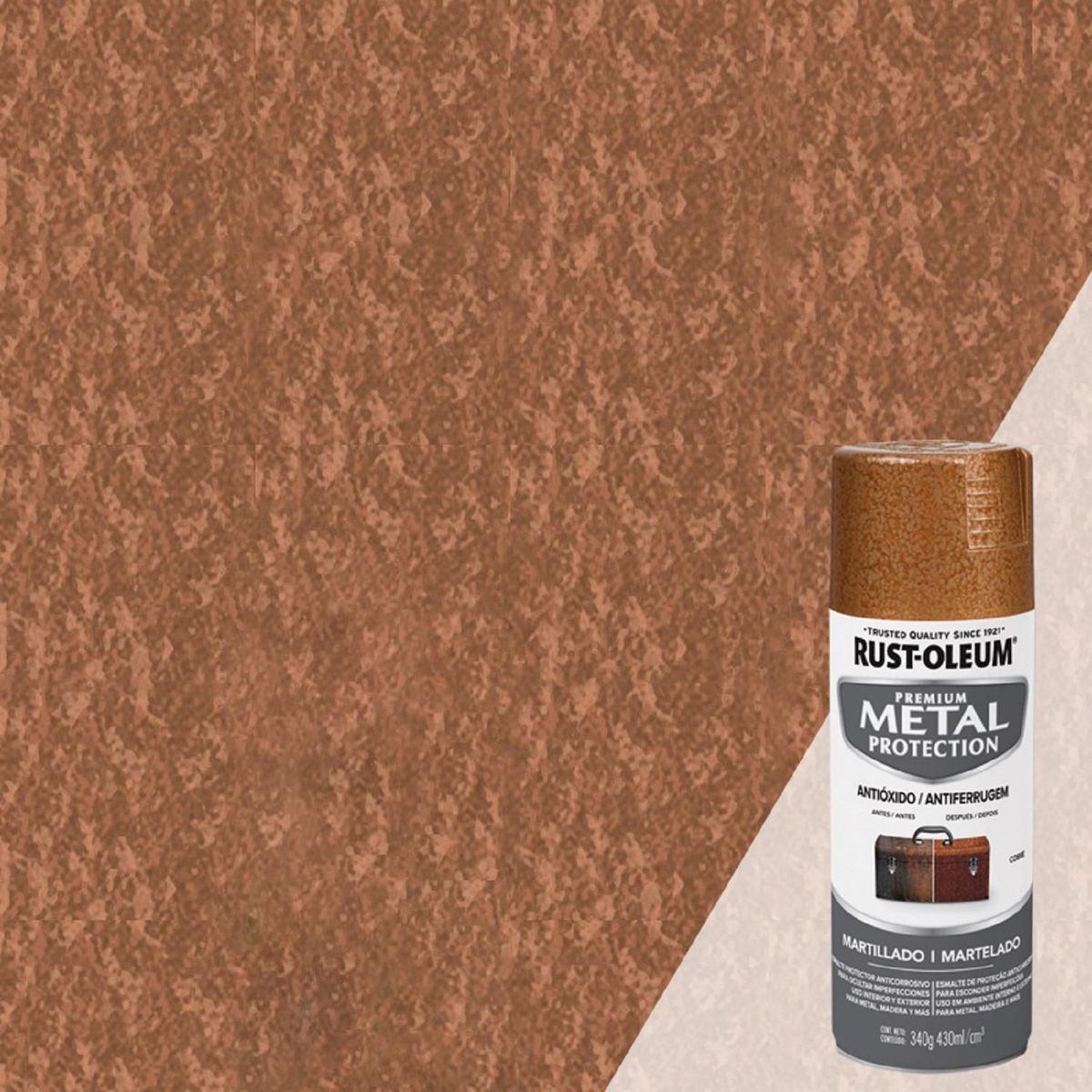 RUST OLEUM - Spray Protector de Superficies Metálicas Martillado Cobre 340 Gr