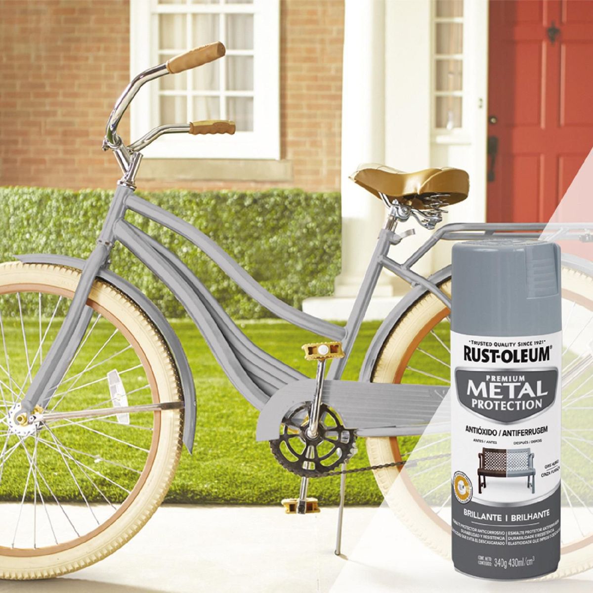 RUST OLEUM - Spray protector de Superficies Metálicas Gris Brillante Humo 340gr