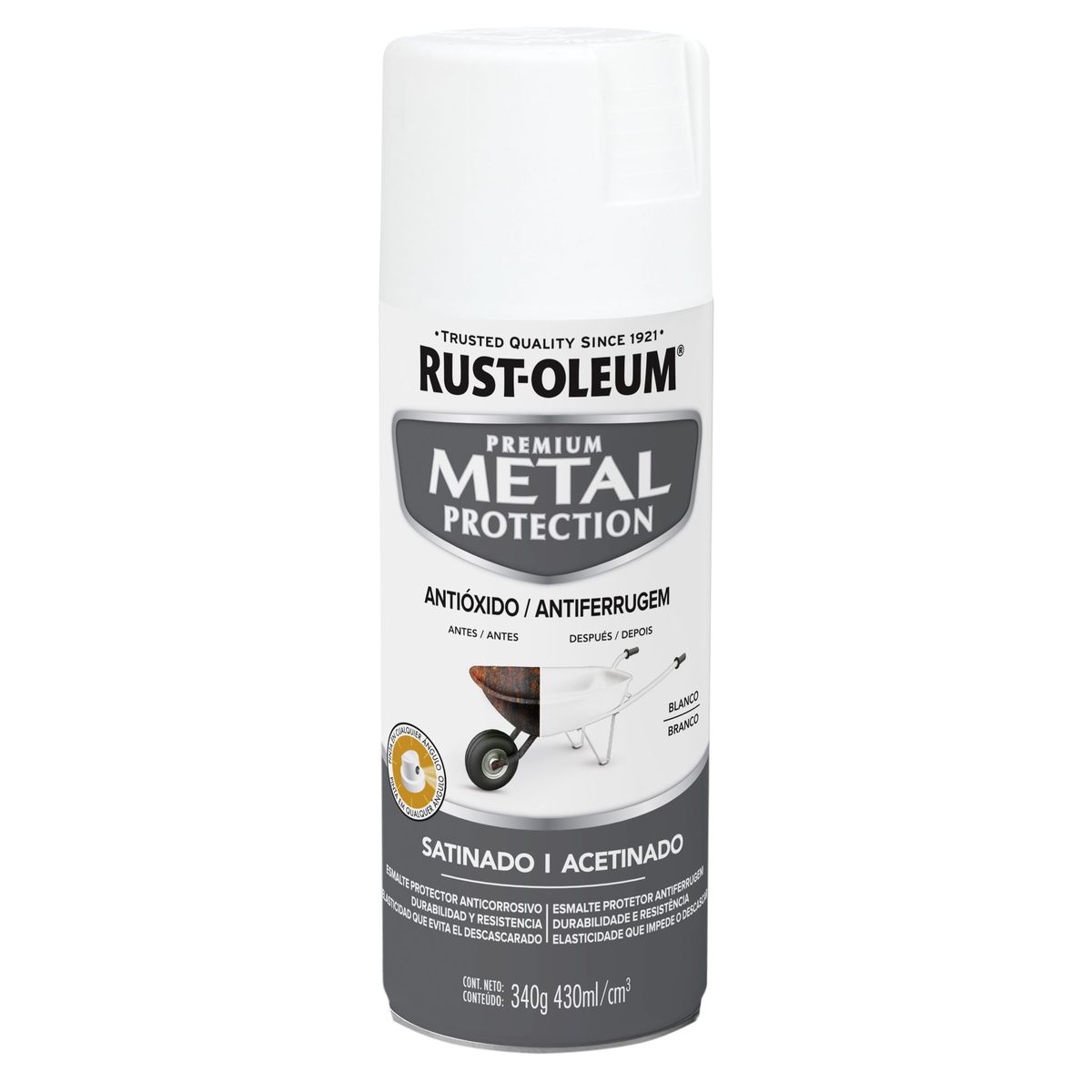 RUST OLEUM - Spray protector de superf.metalicas Satinado Blanco 340 Gr