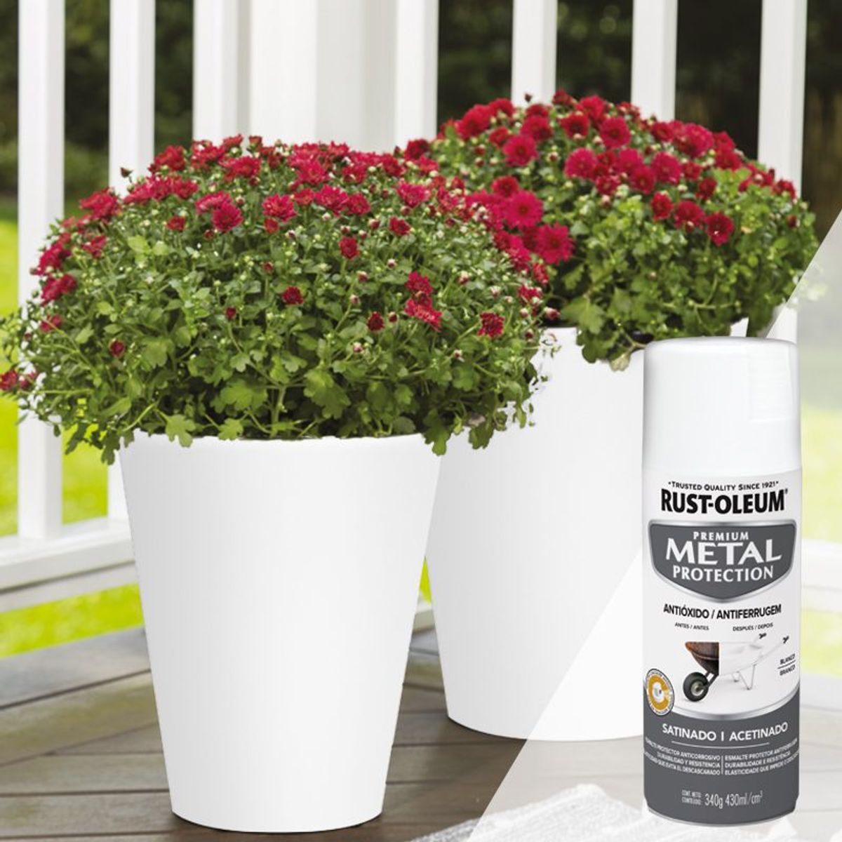 RUST OLEUM - Spray protector de superf.metalicas Satinado Blanco 340 Gr