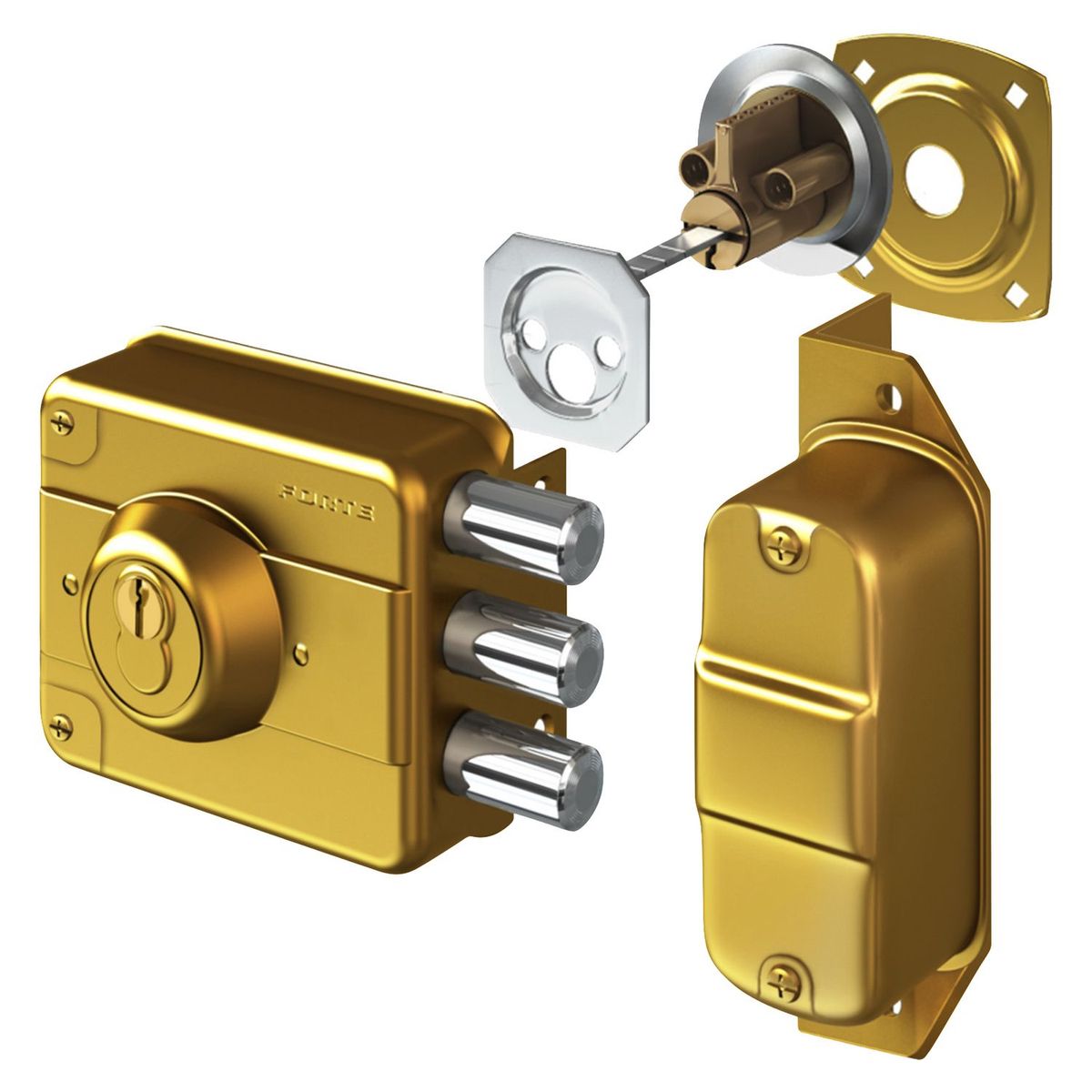 FORTE - Cerradura de Sobreponer BK-300 Bronce Forte