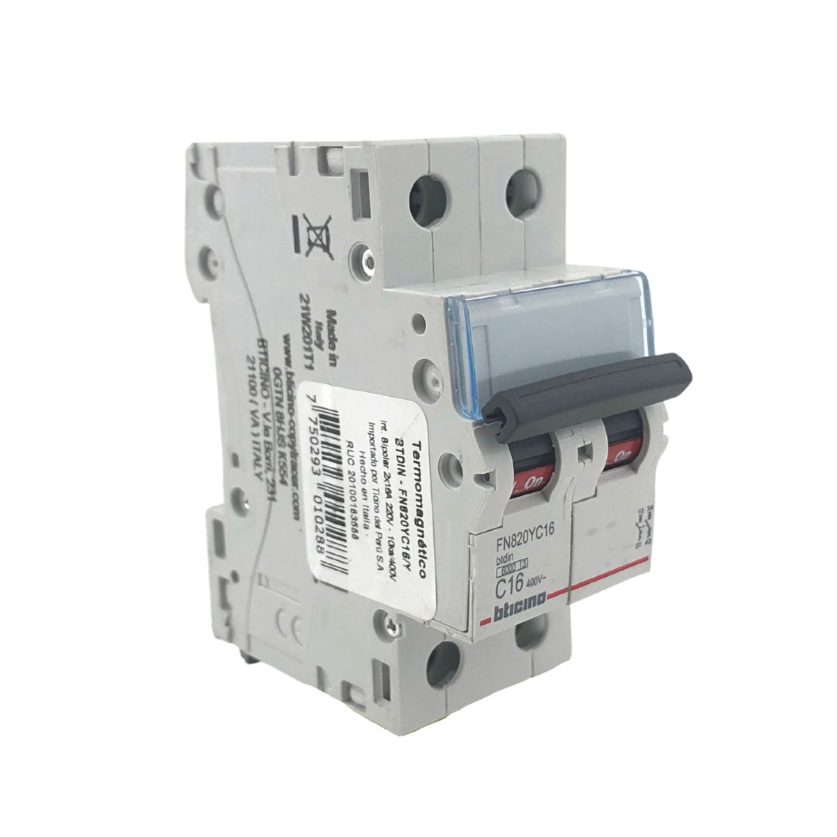 BTICINO - Interruptor Termomagnético Bticino 2x16A
