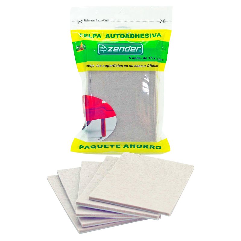 ZENDER - Deslizador para Muebles de Felpa Adhesiva x 5 unid