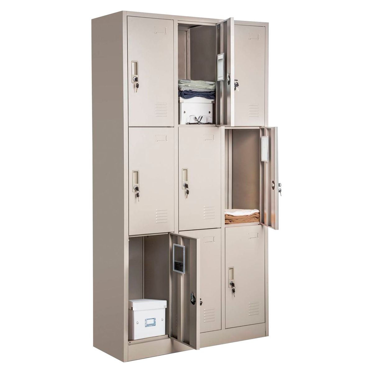 GENERICO - Locker de Metal 9 Casilleros Gris