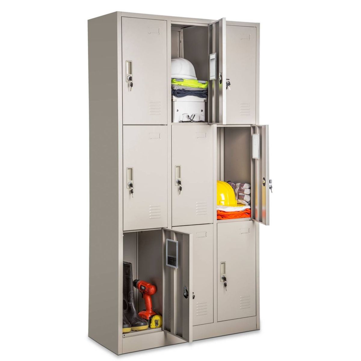 GENERICO - Locker de Metal 9 Casilleros Gris