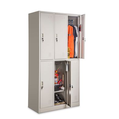 Locker de Metal 6 Casilleros Gris