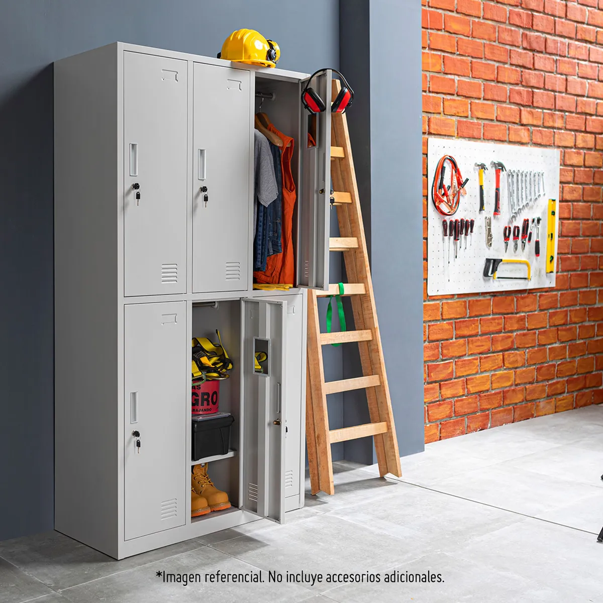 GENERICO - Locker de Metal 6 Casilleros Gris