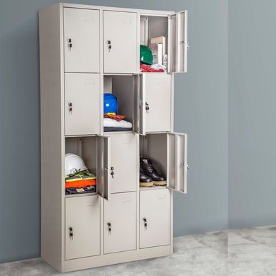 Locker de Metal 12 Casilleros Gris