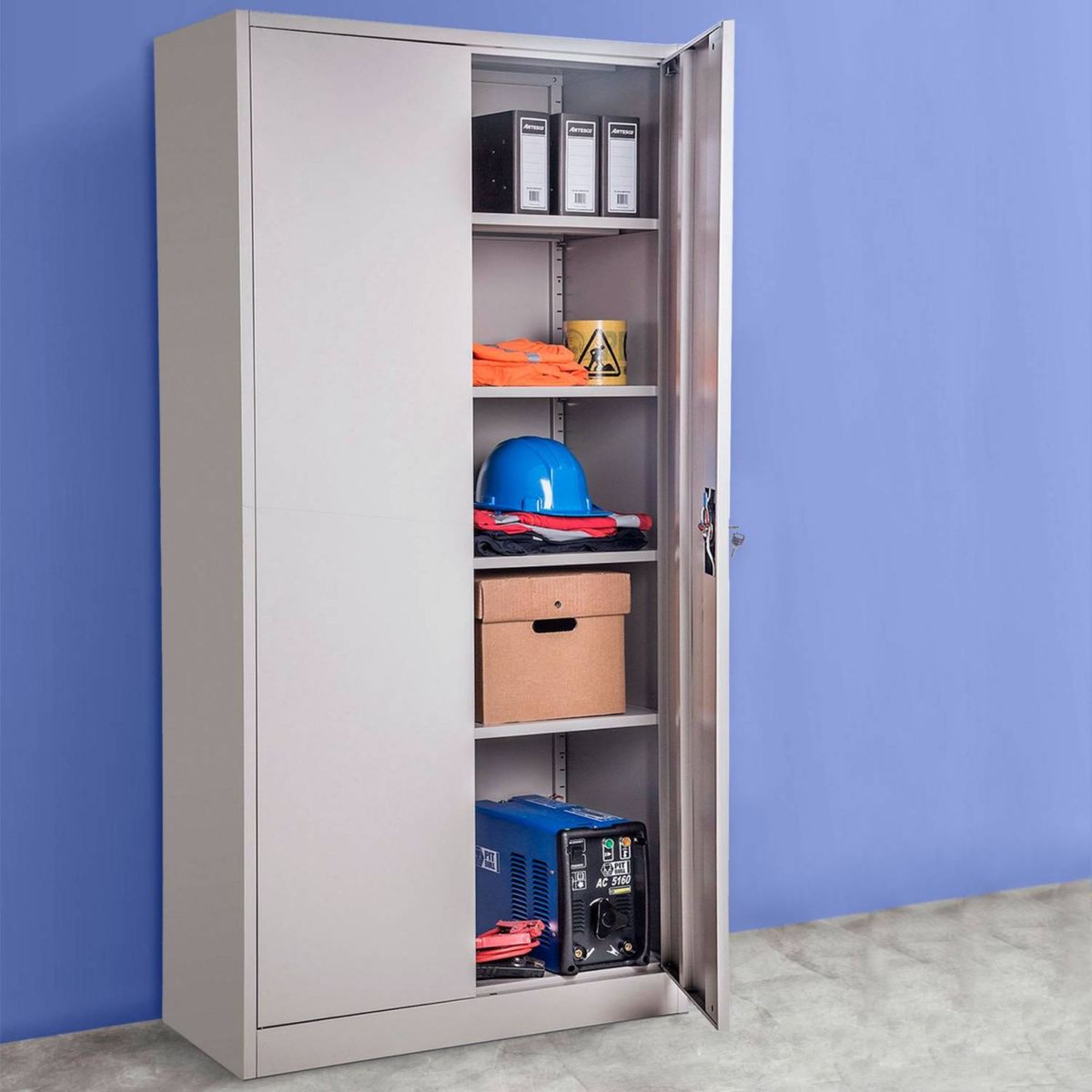 GENERICO - Armario de Metal 2 Puertas Gris