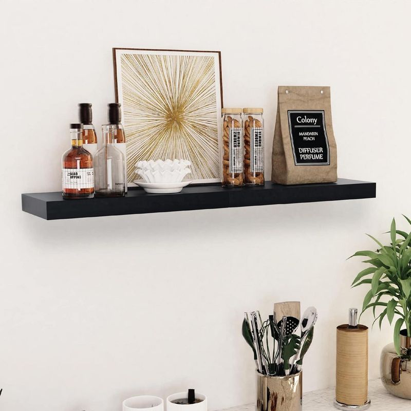  - Repisa Flotante 100x23.5x3.8cm Negro